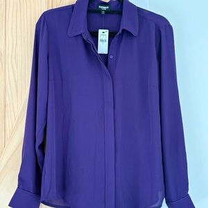 Express Purple Button Down Shirt